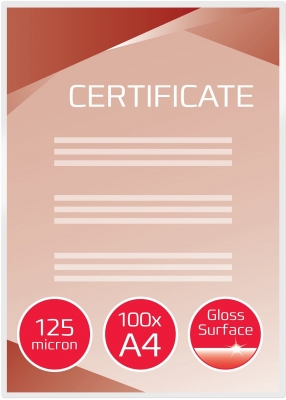 Folie laminare GBC, la cald, A4, 125 mic, 100 buc/set